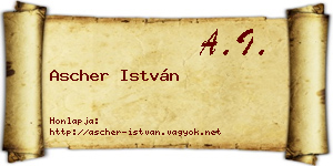 Ascher István névjegykártya