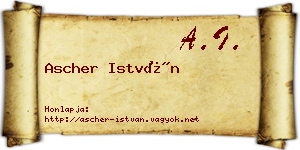 Ascher István névjegykártya