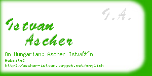 istvan ascher business card